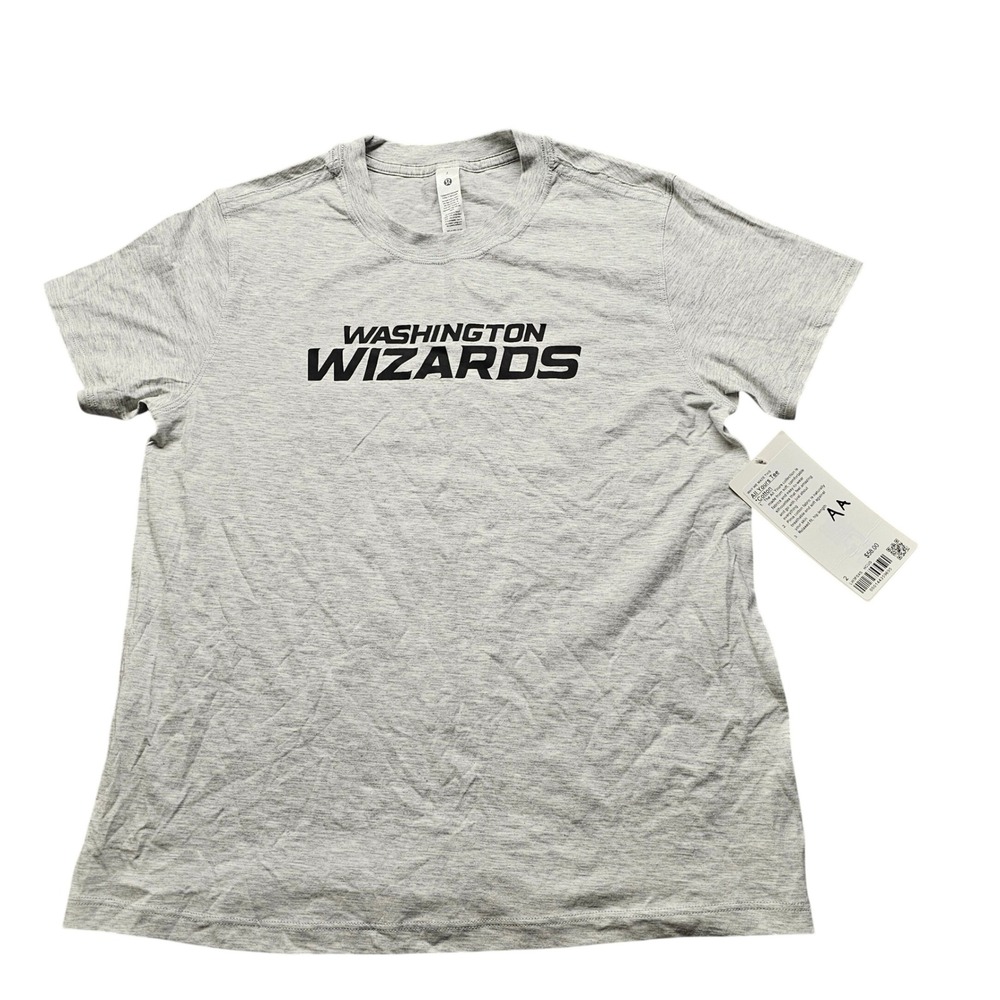 NWT Lululemon Washington Wizards All Yours Tee Cotton Grey NBA Shirt Size‎ 2